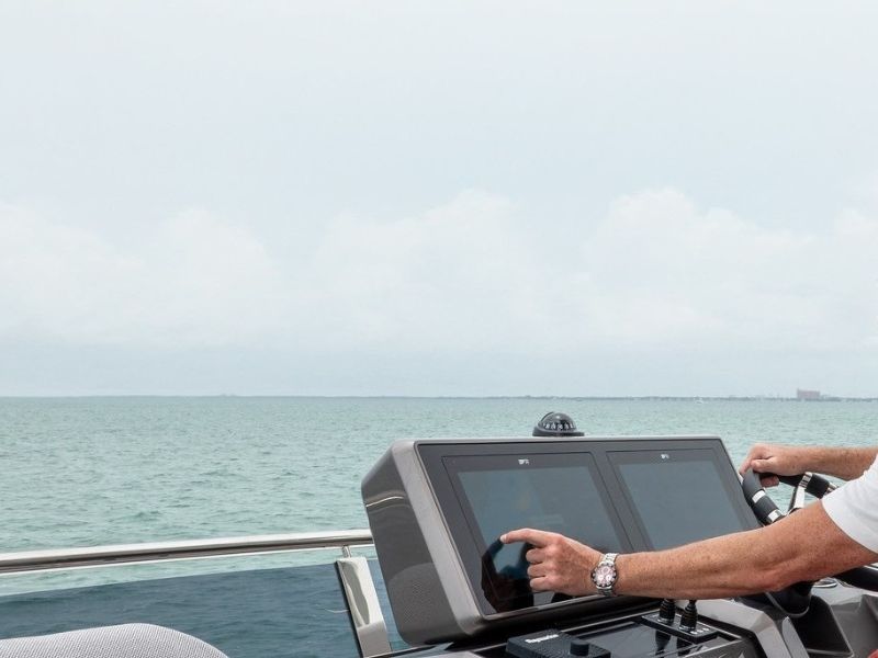 Close-up of high-quality finishes on a vessel, showcasing Camino al Mare's innovation and detailed design.