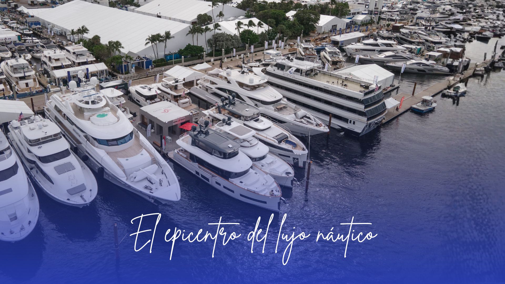 Exhibición de yates de lujo en el Palm Beach International Boat Show.
