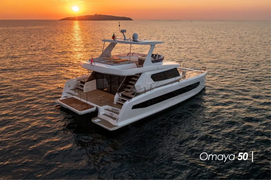 Omaya Yachts luxury catamaran with functional design and maximum stability.